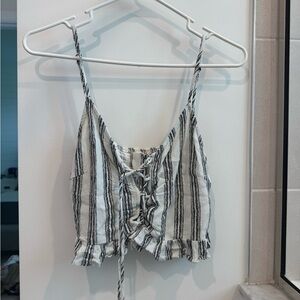 Xhilaration Black and White Striped Camisole